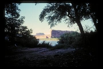 Rock marking end of Labyrinth Canyon