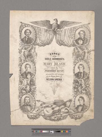 Mary Blane / as sung by the Sable Harmonists ; words written by Fred Hunt ; harmonised and arranged for the piano forte by Nelson Kneass