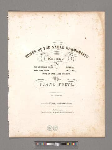 Susanna / as sung by Mr. Tichnor of the Sable Harmonists ; written and composed by S. C. Foster