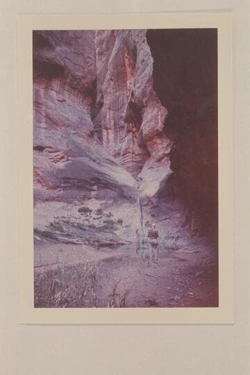 Ballard Atherton photographs the pool in Anasazi Canyon