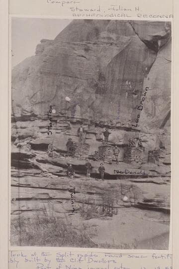 Ruins at mouth of Aztec Creek with the Stanton crew