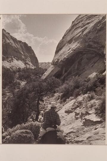 Down the trail from Rainbow Plateau into Navajo Canyon.  Masland in foreground