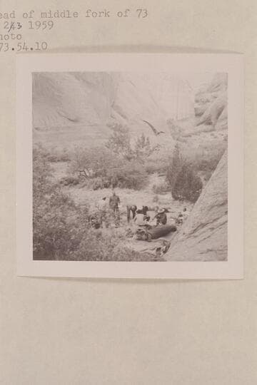 Camp at head of middle fork of 73