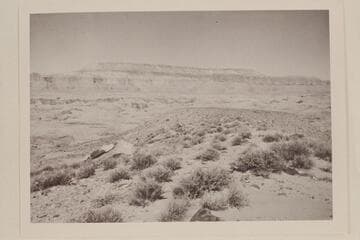 50 Mile Mountain from top of Black Brush Mesa.  The gorge of Glen Canyon crosses above center.  The gorge of Anasazi Canyon is below Glen Canyon at left