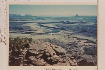 Junction Butte and Grandview Point at upper left.  The Blues upper center.  Butte elevation 5760ft. upper right.  Townsite Bottom right.  Queen Anne Bottom at the left bank center and the mouth of Millard Canyon lower right