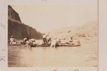 Pushing off a sand bar above Wa-weap.  LaRue junket from Hall Creek to Lees Ferry