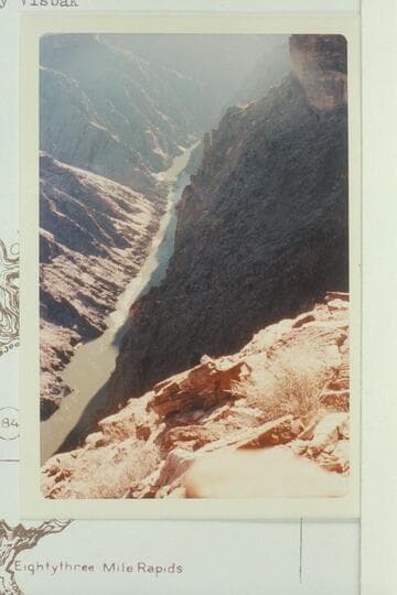 Confluence of Clear Creek and Colorado from top of Tapeats at about Mile 84.6 left bank