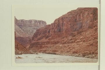 Down from North Canyon showing the lower end of the rapid. Lees Ferry gauge: 36,100 cfs