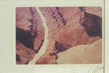 Down from Cave Springs Rapid. 27 Mile Rapid is at top margin and 26 Mile Rapid is a little left and below center