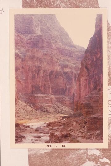 Butchart reproduced the scene [The Cataracts of the Little Colorado as photographed by Kolb] and found it to be at Mile 8, which is 5 1/2 miles down from the Blue Springs.  The Kolb lens was shorter in focal lenth than that used by Butchart