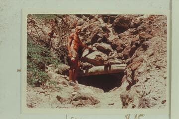 Mouth of cave at left bank of the Colorado a few hundred feet above the mouth of Chuar-Lava