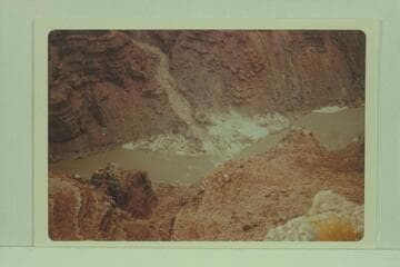 Mouth of Tanner Wash and Stanton's Marble Pier. 24.5 Mile rapid from the rim above right bank