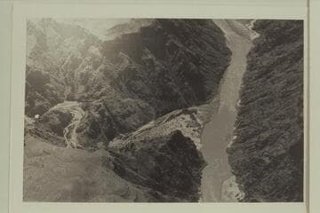Looking downstream on Colorado River at mouth of Diamond Creek.  Bright Angel gauge reported 6150 cfs