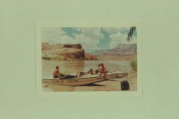 Mexican Hat Expeditions, Lees Ferry.  Eiseman; Jones; Stavely.  At right is one of Georgie White's boatmen