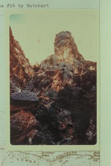 Looking up the Old Trail at the pinnacle
