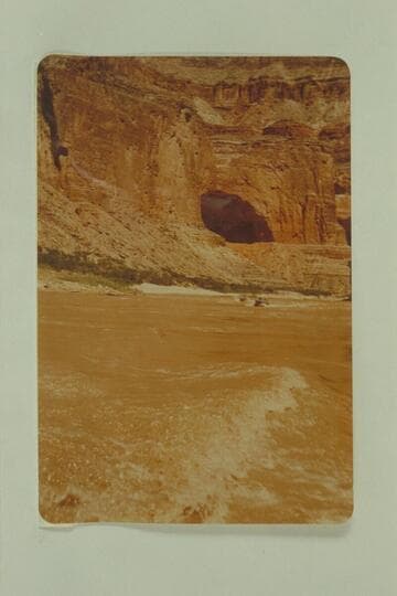 Looking back upriver from Mile 47.  The "Cactus" and the "Rattlesnake" are trailing the "Bootoo," from which the picture was made.  Triple Alcoves