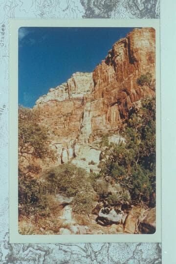 White stain is the Cheyava Falls, dry at this time