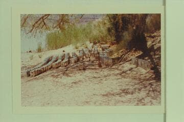 Fuel supply on the beach at Lees Ferry