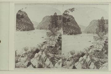 From a stereo:  No. 240:  "Views on Green River," Red Canon Series.  This canon is 22 1/2 miles in length and from 1,800 to 4,000 feet deep.  Low Water. [on original, corrected to No. 239 and from "Low Water" to "Rapids".  See V107/0031]