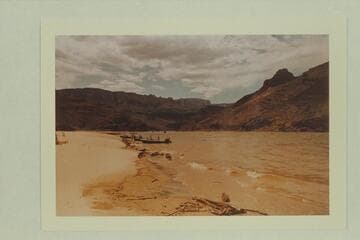 Downriver from Chuar Rapid. Note Desert View Tower at high point at left