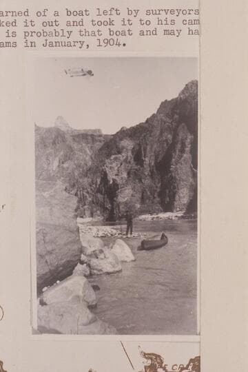 Dave Rust's folding boat near mouth of Bright Angel Creek