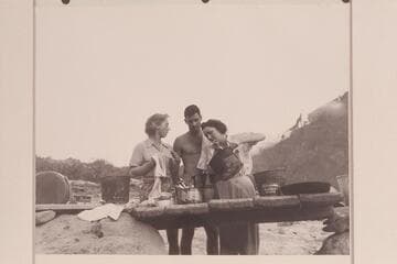 Dishwashing at Tanner Trail Camp: Rosalind Johnson, Garth Marston and Pauline Saylor