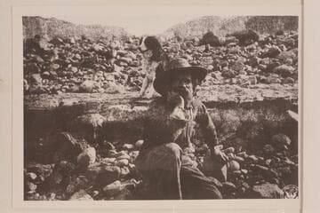 Felix Lantier [Lentien/Lentier] and his dog whom the Stanton party met in the Grand Canyon near Mile 69 1890, Jan. 22 and 23.  Lantier had found salt in the canyon and talked of rich mineral deposits which he had located