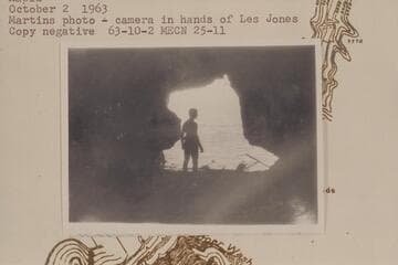 Ulrich Martins at mouth of cave at Cave Spring Rapid