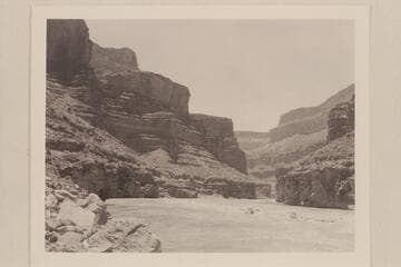 Canyon below rapid at Mile 24.5. The waves are the lower end of the rapid