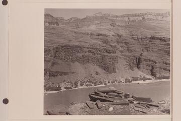 Rock structure above Unkar Rapid which may have been made by human hands.  Since it is near the Indian fort, there is some justification in believing that it might be a lookout