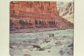 Hatch party looking over North Canyon Rapid. Lees Ferry gauge: 12,400 cfs
