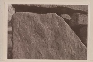 Name of L. H. Jewell cut in the fort at Lees Ferry