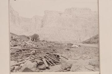 Camp of the Nevills party at the mouth of Nancoweap