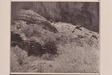 Willie's grave under the ledge.  Near Mile 45