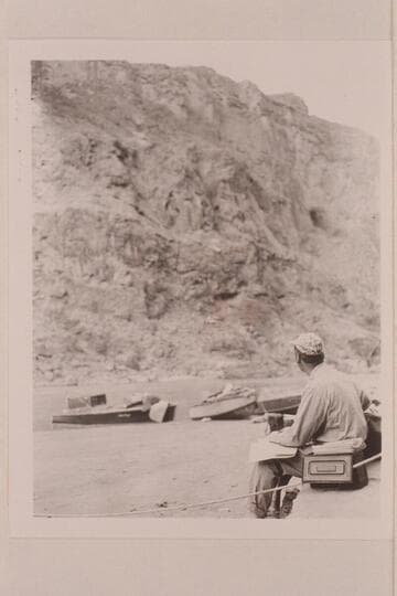 Frank Poettgen at camp at Mile 12. Frank made the run to Bright Angel Creek in 1951, June