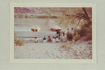 The two "Thunderbird" 24-ft. hulls at Lees Ferry