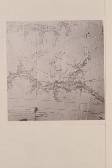Holmstrom's sketch of Horn Creek Rapid on his maps.  He ran this rapid