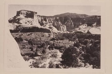 Up into Surprise Valley from the trail entering it from the Bald Rock Creek side. Navajo Mountain at top