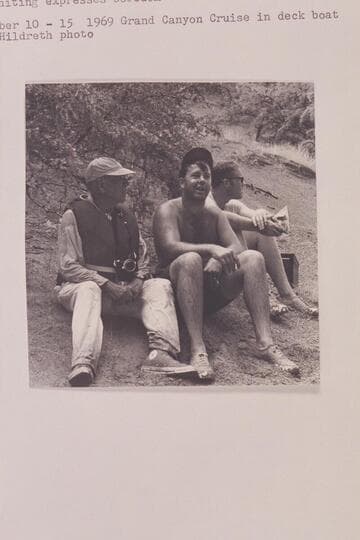 Jim Bob responds. Dock Marston expresses amazement. Dave Whiting expresses boredom. Grand Canyon Cruise in deck boat