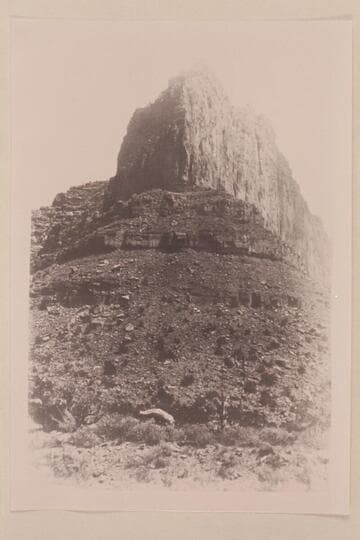 print from half a stereo: "Views on the Green River," Canon of Desolation Series. No. 96: Eagle Cliffs