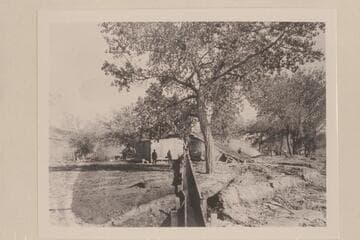 Works and camp of the Portland Dredging Co.'s works. San Juan River, Utah