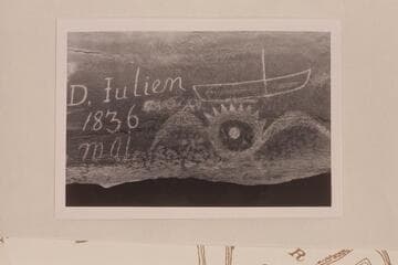 D. Julien inscription in Hell Roaring Canyon. Mile 53 1/2, Labyrinth Canyon