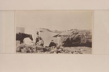 Otto Zahn's arrival at "Forced Rest Camp" with the horses. The Zahn party which took a Franklin car to the Zahn Mine on the San Juan River