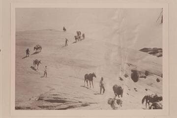 Roosevelt-Wetherill party; Rainbow Bridge Trail.  Roosevelt is left-hand figure