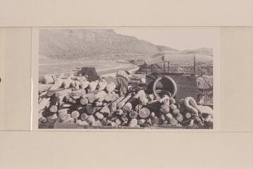 Operations at the Zahn placers on the San Juan. The car is a 1916 Franklin which was rigged for camping