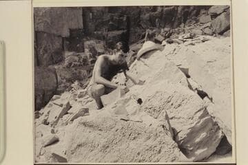 Garth Marston finds his flashlight at the mouth of Stanton Cave in Marble Canyon. He had left it there in 1942, July