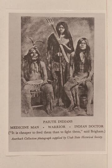 Compare these Indians with those pictured by Hillers for Powell.  The Hillers photos show the Paiutes dressed in costumes prepared by Powell