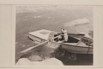 Norm Nevills in his sadiron on the Snake River