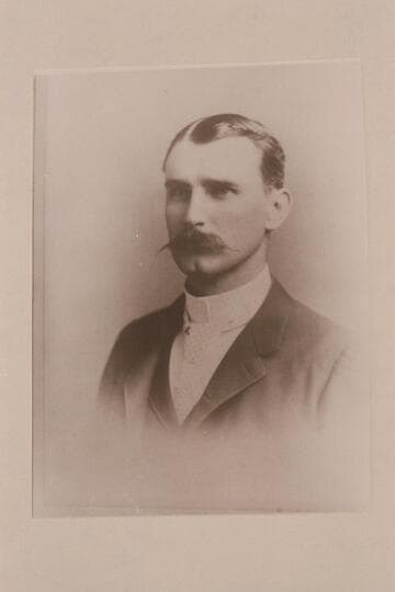 John S. Wilbur.  Copy of print loaned by his daughter, Mrs. Muriel Gearhart, and the writing on the back reads "John S. Wilbur/Married--November--1888."