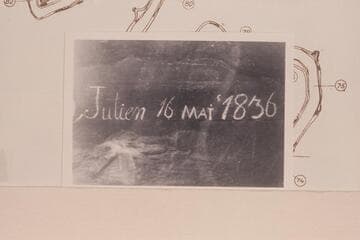 D. Julien's inscription at Mile 72.6 in Labyrinth Canyon on the left bank, Green RiVer